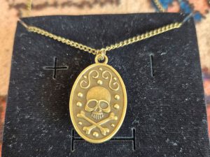 نمای پشت، گردن آویز عقیق شجر بیضی شکل 4