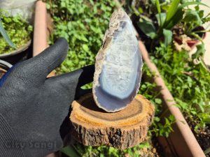 توپی عقیق با حاشیه کبود و مرکز ژئود کوارتز